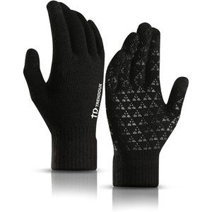 Winter Gloves Men Women - Anti Slip Warm Lining Knit Touch Screen Glove